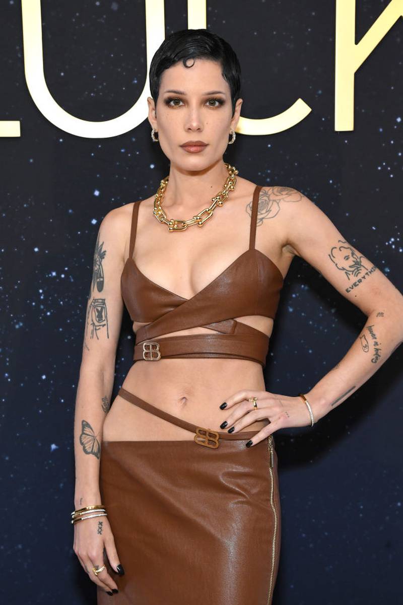 LOS ANGELES, CALIFORNIA - OCTOBER 26: Halsey attends as Tiffany & Co. celebrates the launch of the Lock Collection at Sunset Tower Hotel on October 26, 2022 in Los Angeles, California. (Photo by Jon Kopaloff/Getty Images for Tiffany & Co.)