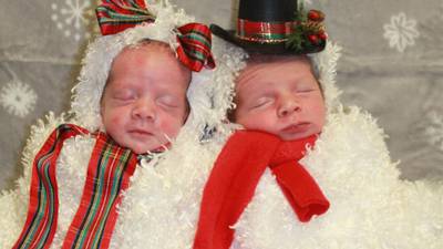 Snow babies for infants born at  The Hillcrest Medical Center, at Christmastime 2021.