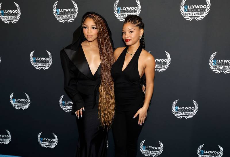 BEVERLY HILLS, CALIFORNIA - JUNE 27: (L-R) Chlöe and Halle Bailey attend the Hollywood Unlocked 3rd Annual Impact Awards at The Beverly Hilton on June 27, 2023 in Beverly Hills, California. (Photo by Kevin Winter/Getty Images)
