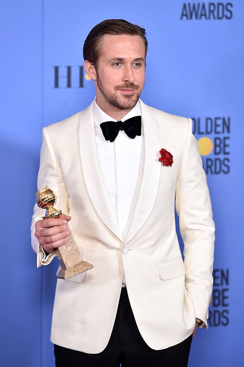 BEVERLY HILLS, CA - JANUARY 08:  Actor Ryan Gosling poses in the press room during the 74th Annual Golden Globe Awards at The Beverly Hilton Hotel on January 8, 2017 in Beverly Hills, California.  (Photo by Alberto E. Rodriguez/Getty Images)