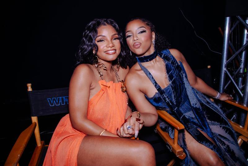 NEWARK, NEW JERSEY - SEPTEMBER 12: Halle Bailey and Chloe Bailey attend the 2023 MTV Video Music Awards at Prudential Center on September 12, 2023 in Newark, New Jersey. (Photo by Catherine Powell/Getty Images for MTV)