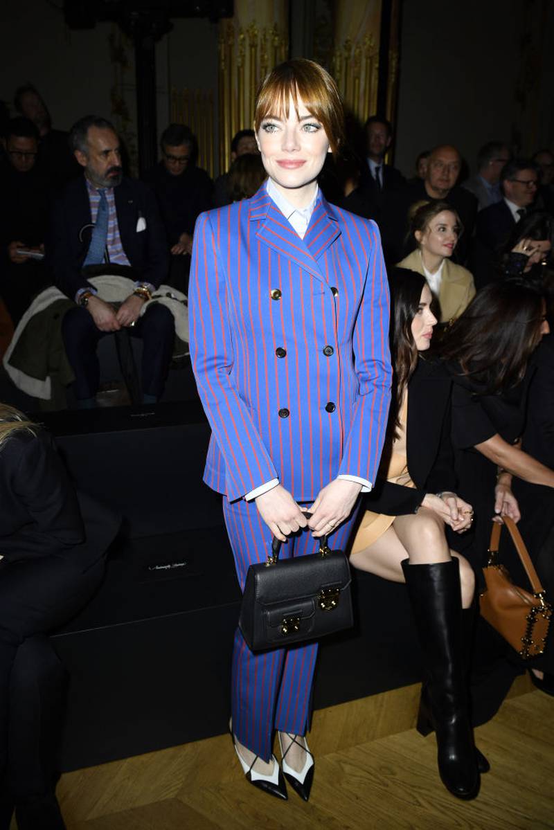 PARIS, FRANCE - MARCH 06: (EDITORIAL USE ONLY - For Non-Editorial use please seek approval from Fashion House) Emma Stone attends the Louis Vuitton Womenswear Fall Winter 2023-2024 show as part of Paris Fashion Week at Orsay Museum on March 06, 2023 in Paris, France. (Photo by Kristy Sparow/Getty Images)