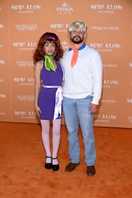 NEW YORK, NEW YORK - OCTOBER 31: Rachel Zegler (L) attends Heidi Klum's 22nd Annual Halloween Party presented by Patron El Alto at Marquee on October 31, 2023 in New York City. (Photo by Noam Galai/Getty Images for Heidi Klum)